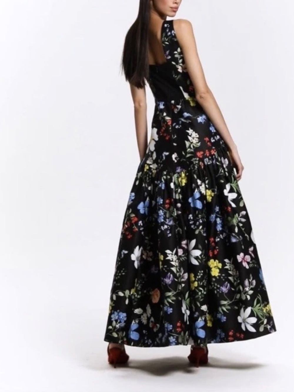 Alice + Olivia Lila Structured Ball Gown In Twisting Vines Black US 2 NWT $1195 - Picture 3 of 14